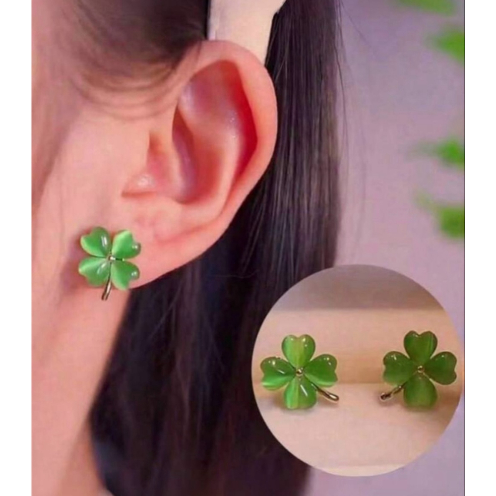 St. Patty’s Day Four Leaf Clover Studded Earrings